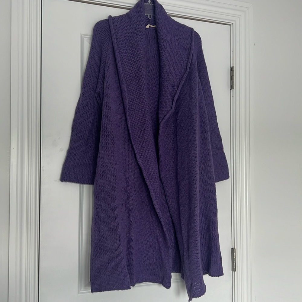 SOFT SURROUNDINGS PURPLE LONG CARDIGAN